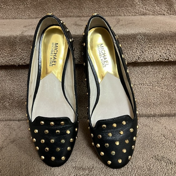 Michael Kors Aliee Black Studded Flat - Picture 2 of 6